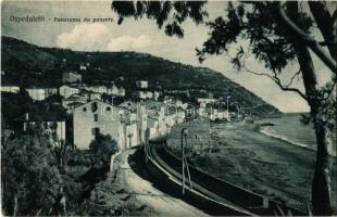 1926 Ospedaletti, Panorama da ponente / general view, seashore. Edit. Righetti Valente