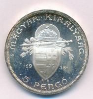 1938. 5P Ag "Szent István" T:1- kis patina Adamo P8.1