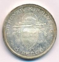 1938. 5P Ag "Szent István" T:1- kis patina Adamo P8.1