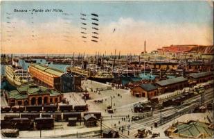 1925 Genova, Genoa; Ponte dei Mille / port, harbor, industrial railway (EK)