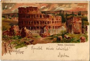 1899 Roma, Rome; Colosseo / Colosseum. Lit. C. A. Pocher. litho s: Raff Carloforti (EK)