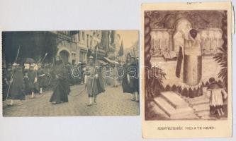 2 db RÉGI motívum képeslap: vallás / 2 pre-1945 motive postcards: religion