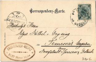 1904 Passo Gardena, Grödnerjoch (Dolomiti, Dolomites); Hospiz gegen Langkofel / mountains, tourist h...