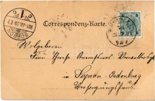 1901 Wien, Vienna, Bécs I. Mozart-Denkmal. Dentsch's Postkartenverlag 984. (small tear)