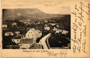 1899 Sankt Radegund bei Graz, Radegund mit dem Schöckel / street view, mountain. Deutschs Postkartenverlag 850.