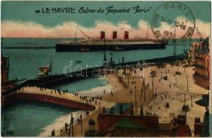 1931 Le Havre, Entrée du Paquebot Paris / steamship, liner, port, tram, automobiles