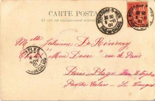 1901 Boulogne-sur-Mer, Les pecheurs a la ligne / anglers, fishermen, lighthouse, boats