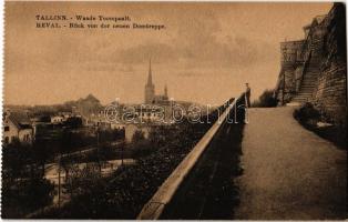 Tallinn, Reval; Blick von der neuen Domtreppe / Waade Toompealt / view from the castle hill - from postcard booklet
