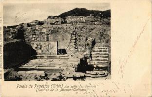1904 Crete, Palais de Phaestos, La salle des femmes / The Minoan Palace at Phaistos, womens room. Edit. R. Behaeddin Photogr. No. 8. (EK)