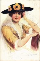1921 Lady. Italian art postcard. T.A.M. 8. 7506. s: Vorlandi (EK)