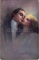 1914 Romantic couple. Italian art postcard. B.K.W.I. 278-1. s: Guerzoni