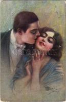 1914 Romantic couple. Italian art postcard. B.K.W.I. 278-3. s: Guerzoni (EK)
