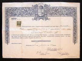 1934 Dr. Szász Lajos később Szálasi minisztere aláírása oklevélen