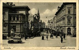 1942 Szabadka, Subotica; Kossuth Lajos utca, automobil / street, automobile (fl)