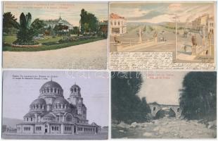 23 db RÉGI bolgár város képeslap vegyes minőségben / 23 pre-1945 Bulgarian town-view postcards in mixed quality