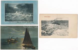 Balaton, gőzhajók, vitorlások - 25 db régi képeslap / 25 pre-1945 postcards