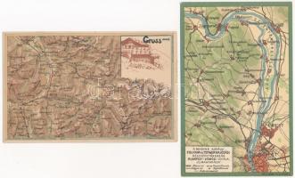 13 db RÉGI motívum képeslap vegyes minőségben: zászló, címer, térkép, népviselet / 13 pre-1945 motiv...