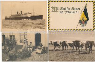 13 db RÉGI motívum képeslap vegyes minőségben: zászló, címer, térkép, népviselet / 13 pre-1945 motiv...