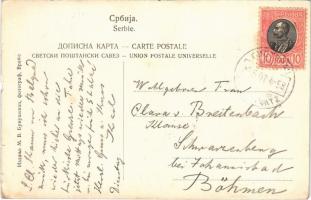1907 Ristovac, Raistovac; Serbische Grenze, Bahnhof, Lokomotive / Serbian border, railway station, l...