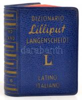 Vocabolario Latino Italiano. Leipzig, é.n., Schmidt&Günther. Műbőr kötés, pirosra festett lapélekkel. Latin-olasz miniszótár. Enyhén kopott borítóval.