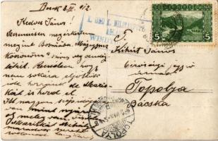 1912 Berek, villa and manor. photo + "K.und k. Militärpost Ablage Windthorst"