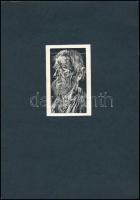 Szász Endre (1926-2003): Öregember, fametszet, papír, jelzés nélkül, paszpartuban, 10×5,5 cm