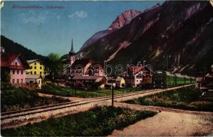 1917 Scharnitz (Tirol), Mittenwaldbahn / Mittenwald Railway, train + Gefechtstrain d. k.u.k. III. Feldbaons IR. 59. (EK)