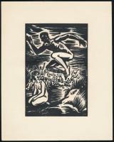 Frans Masereel (1889-1972): Ugrás, fametszet, papír, jelzett a metszeten, 16×10,5 cm
