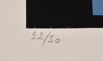 Halász Szabó Sándor (1920-1997): Hullámzó formák. Szitanyomat (22/30), papír, jelzett, 33,5x41 cm