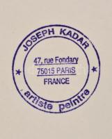 Joseph Kádár (1936-2019): Dualité. Szitanyomat, papír, jelzett, számozott (45/100), hátoldalán a műv...