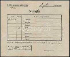 1917 Nagymegyeri hadifogolytábor 2 db nyugta.