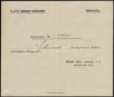 1917 Nagymegyeri hadifogolytábor 2 db nyugta