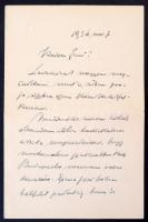1934 Hanauer Árpád István (1919-1942) váci püspök saját kézzel írt levele, dombornyomott címeres papíron