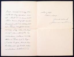 1934 Hanauer Árpád István (1919-1942) váci püspök saját kézzel írt levele, dombornyomott címeres pap...