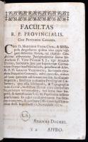 Pichler, Vitus:  Candidatus Abbreviatus Jurisprudentiae Sacrae, hoc est Juris Canonici, Secundum Gre...