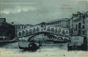 1904 Venezia, Venice; Ponte di Rialto / Rialto Bridge, Grand Canal, boats (fl)