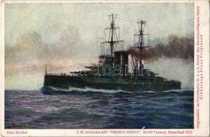 SM Schlachtschiff "Viribus Unitis". K.u.K. Kriegsmarine  / SMS Viribus Unitis az Osztrák-Magyar Haditengerészet Tegetthoff-osztályú csatahajója / WWI Austro-Hungarian Navy SMS Viribus Unitis Tegetthoff-class dreadnought battleship s: Alex Kircher (fl)