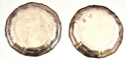 2 db kis méretű WMF modern fém tálca vagy alátét, jelzett, d: 11 cm