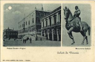 Venezia, Venice; Palazzo Ducale e Prigioni, Monumento Colleoni / Doges Palace, prisons, monument, statue. Dep. Luigia Alzetta Ved. Zanco