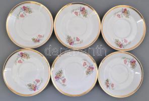 Hollóházi porcelán mokkás és teáskészlet egyben. Matricás, kis kopásokkal