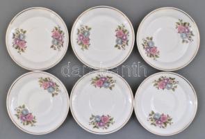 Hollóházi porcelán mokkás és teáskészlet egyben. Matricás, kis kopásokkal