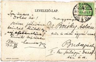 1912 Virág Szalon - Pax Vobis. Kézzel rajzolt antiszemita rajz / Judaica. Hand-drawn anti-Semitic ar...