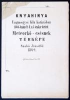 1869 Knyahinya, Ung megyei falu határában 1866. június 9-én történt meteorkő esésének térképe, készí...