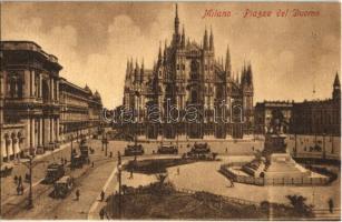 Milano, Milan; Piazza del Duomo / square, cathedral, trams