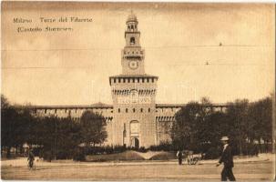 Milano, Milan; Castello Sforzesco, Torre del Filarete / Sforza Castle, Filarete Tower, bicycle