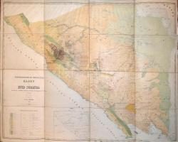 1880 Topographische en geologische Kaart van Zuid-Sumatra, 1: 500 000, R. D. M. Verbeek, vászontérkép, 95×116 cm
