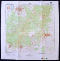 3 db katonai térkép (Ugod, Oroszlány, Ajka), 1: 50 000, Magyar Néphadsereg Vezérkara