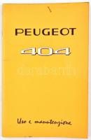 cca 1960-1970 Peugeot 404. Olasz nyelvű műszaki prospektus, leírás, 61+3 p. Papírkötésben.