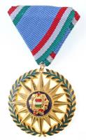 1976. Szocialista Magyarországért Érdemrend aranyozott, zománcozott Br kitüntetés mellszalaggal. Az érdemrend jelvényét Csúcs Viktória (1934- ) tervezte. T:1 / Hungary 1976. Order of Merit for the Socialist Hungary gilt, enamelled Br decoration on ribbon. The badge of the order designed by Viktória Csúcs (1934- ) C:UNC NMK 715.