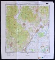 1989-1994 4 db katonai térkép (Szerencs, Tokaj, Encs), 1: 50 000, Magyar Néphadsereg Vezérkara, Magy...